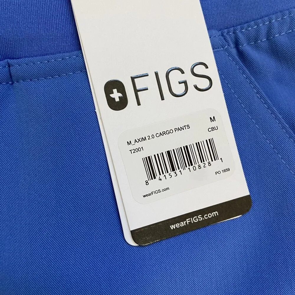 Figs Axim 2.0 Cargo Scrub Pants Ceil Blue Size Medium